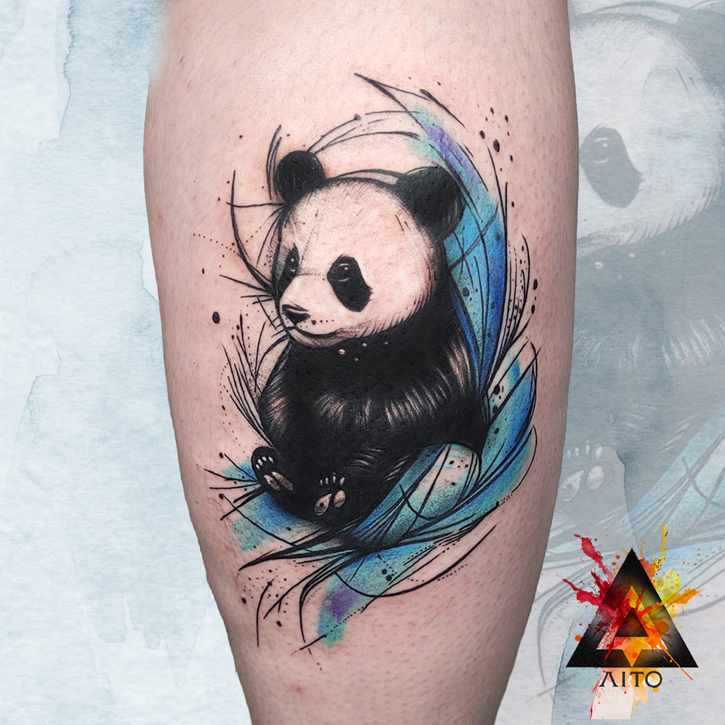 Panda aquarelle